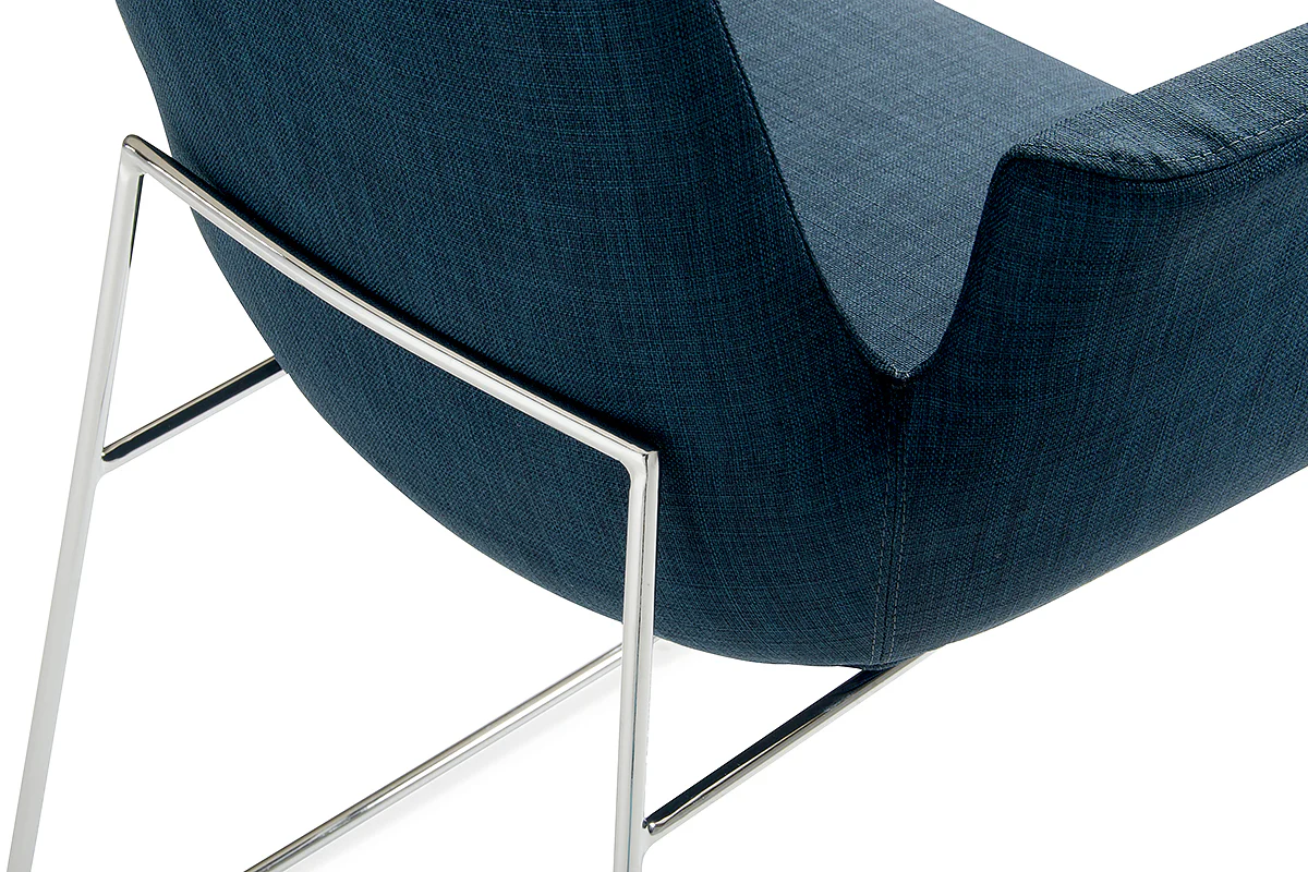 33' Blue Fabric Polyester And Metal Dining Chair By Homeroots - Image 4