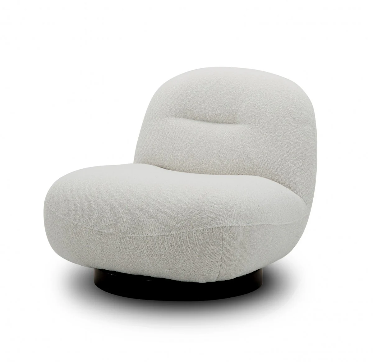33" Cream 100% Polyester Solid Color Swivel Lounge Chair By Homeroots - Image 2