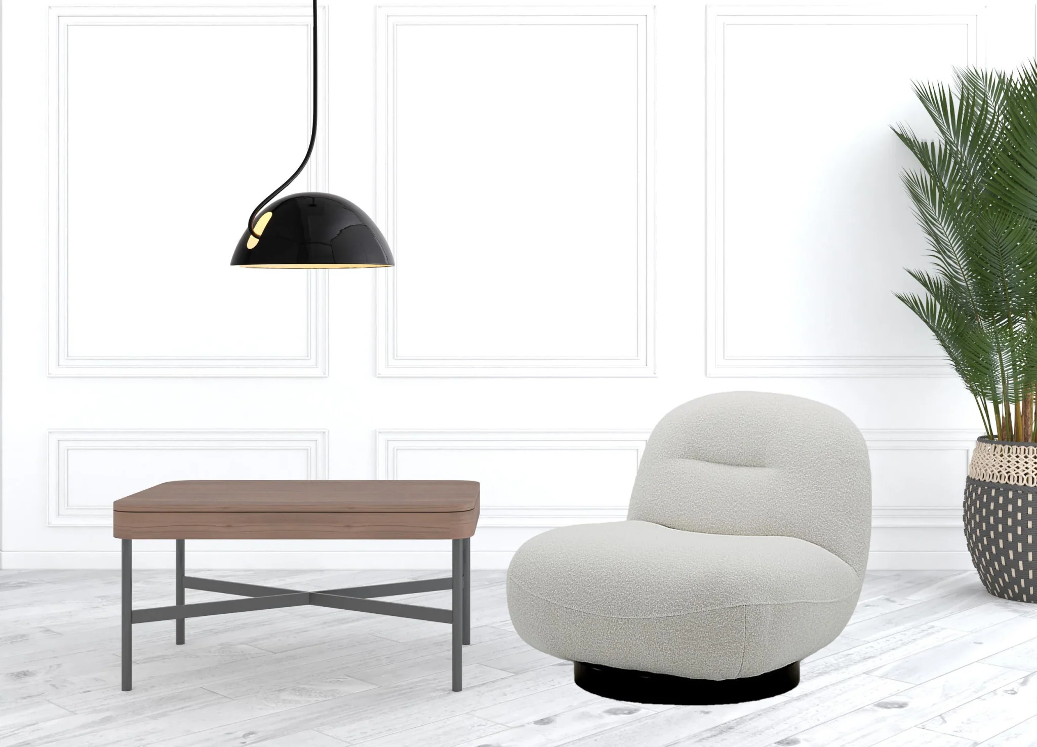 33" Cream 100% Polyester Solid Color Swivel Lounge Chair By Homeroots - Image 3