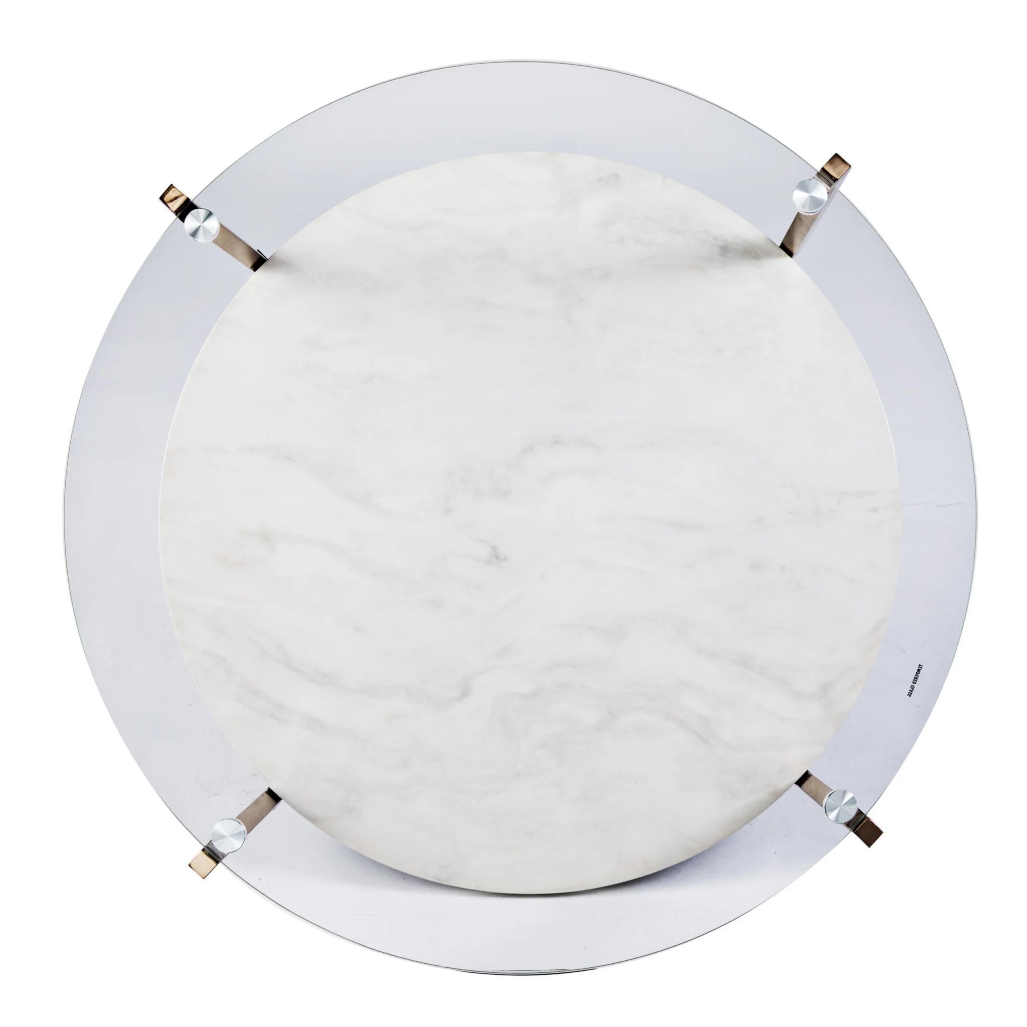 33" Gold Glam Glass And Faux Marble Two Tier Round Coffee Table By Homeroots - Image 5