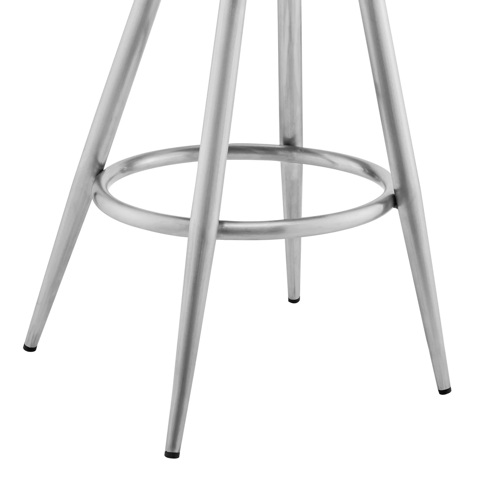 33" Gray Faux Leather And Iron Swivel Low Back Counter Height Bar Chair By Homeroots - Image 8