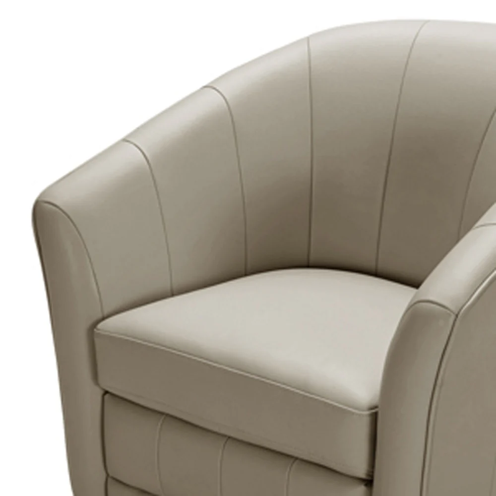 33' Grey Eco Leather Foam and Steel Accent Chair By Homeroots - Image 5