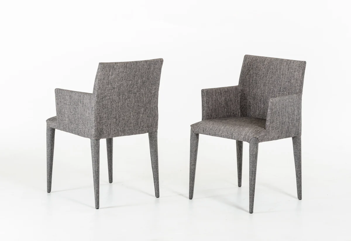 33' Grey Fabric And Metal Dining Chair By Homeroots - Image 2