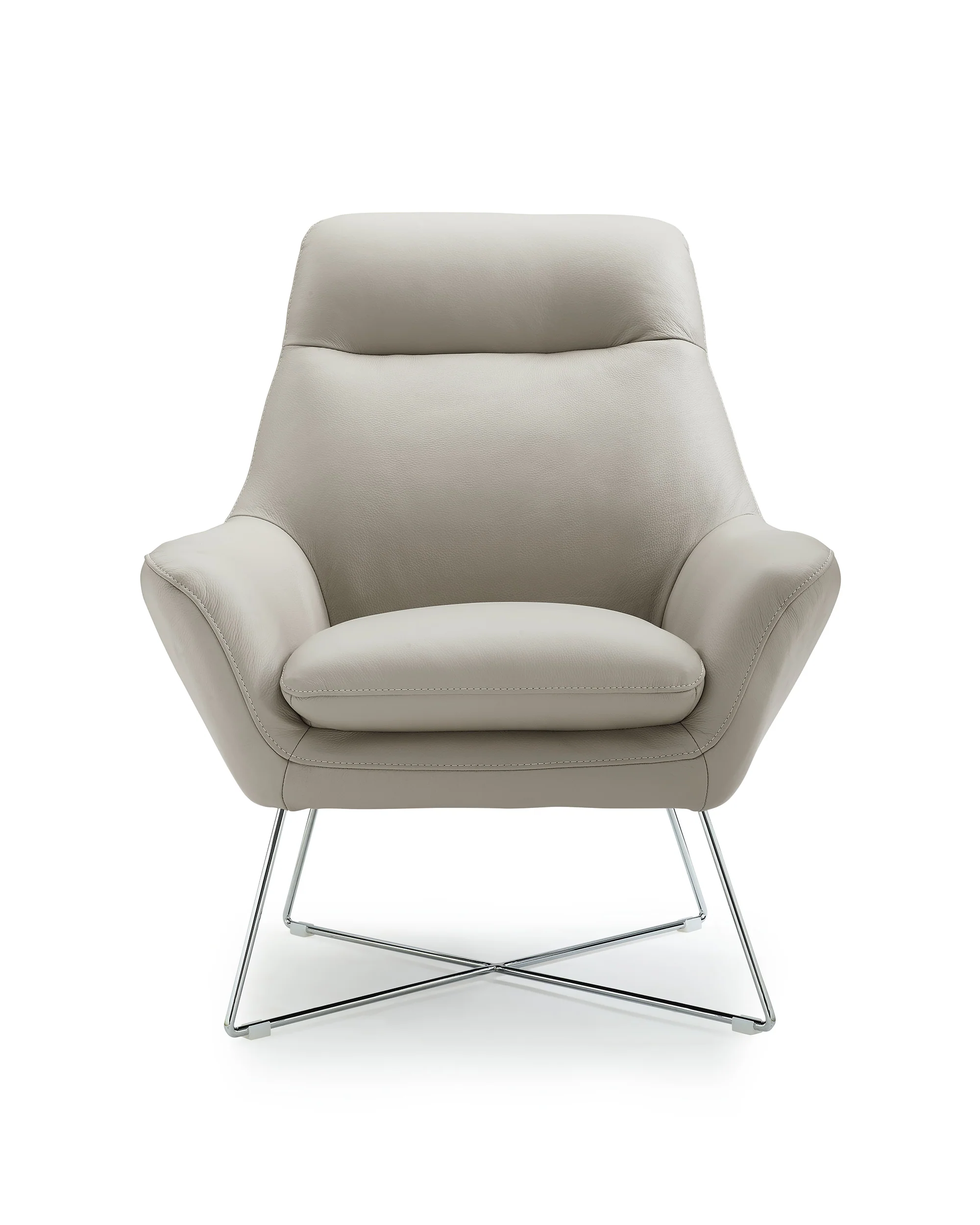 33" Light Gray And Silver Faux Leather Tufted Arm Chair By Homeroots - Image 2