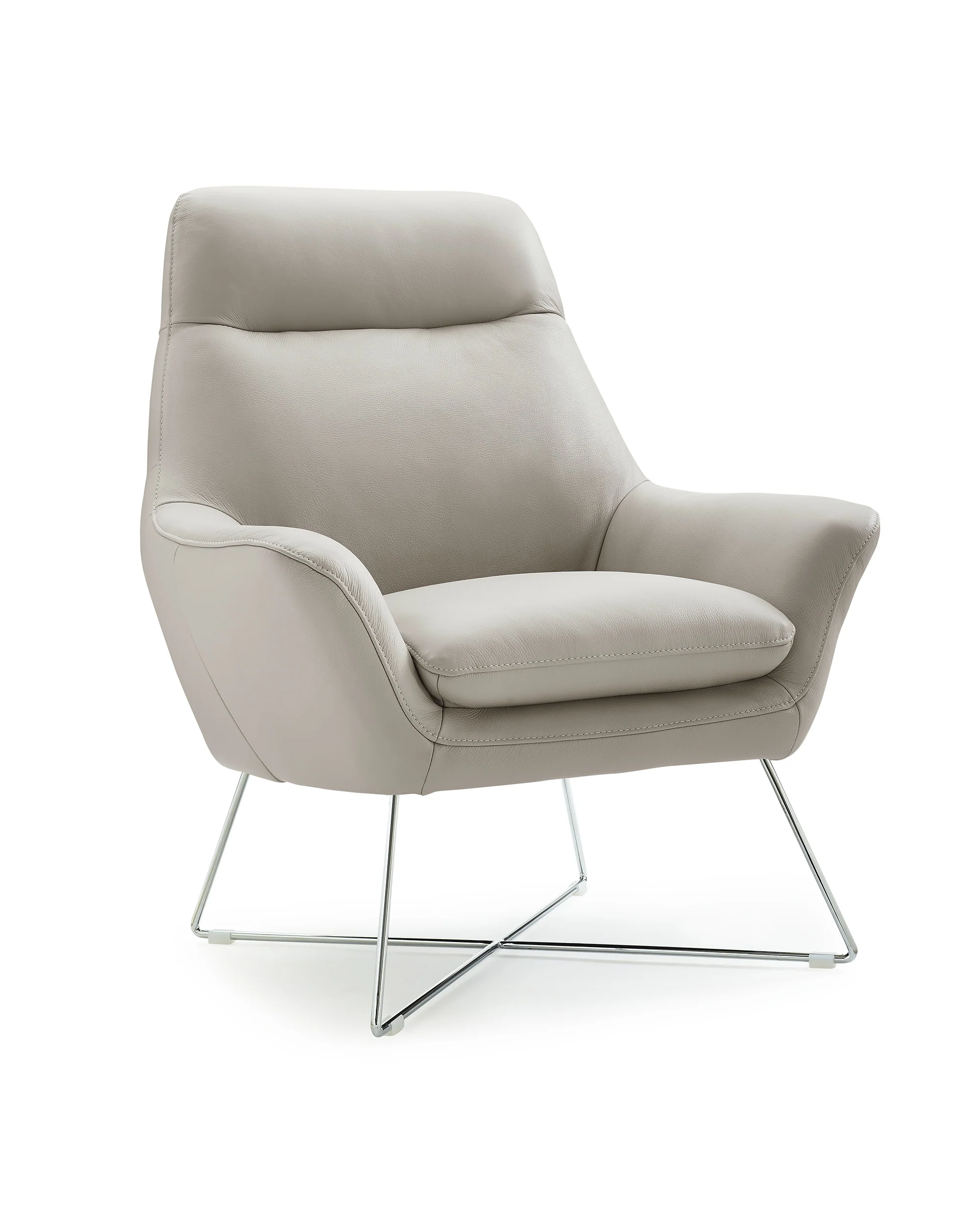 33" Light Gray And Silver Faux Leather Tufted Arm Chair By Homeroots - Image 3
