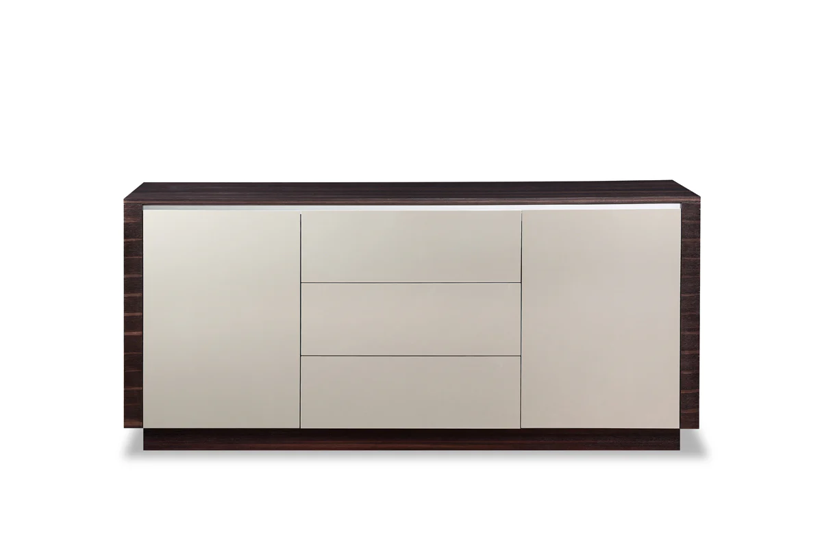 33' Oak And Grey Gloss Veneer And Mdf Buffet By Homeroots - Image 2