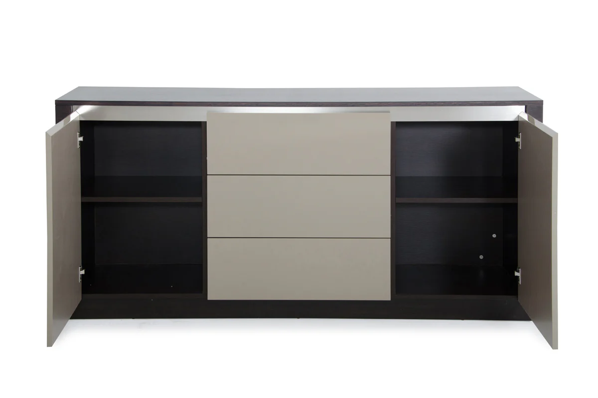 33' Oak And Grey Gloss Veneer And Mdf Buffet By Homeroots - Image 5