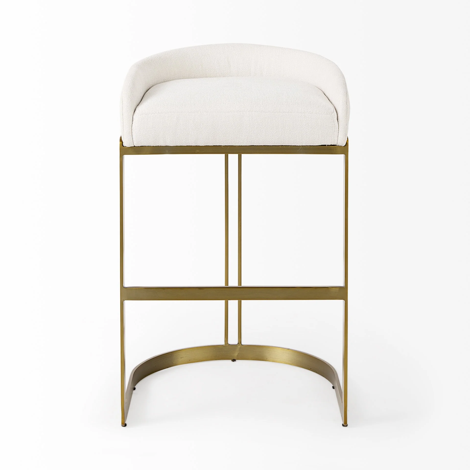 33" Off White And Gold Low Back Bar Stool By Homeroots - Image 2