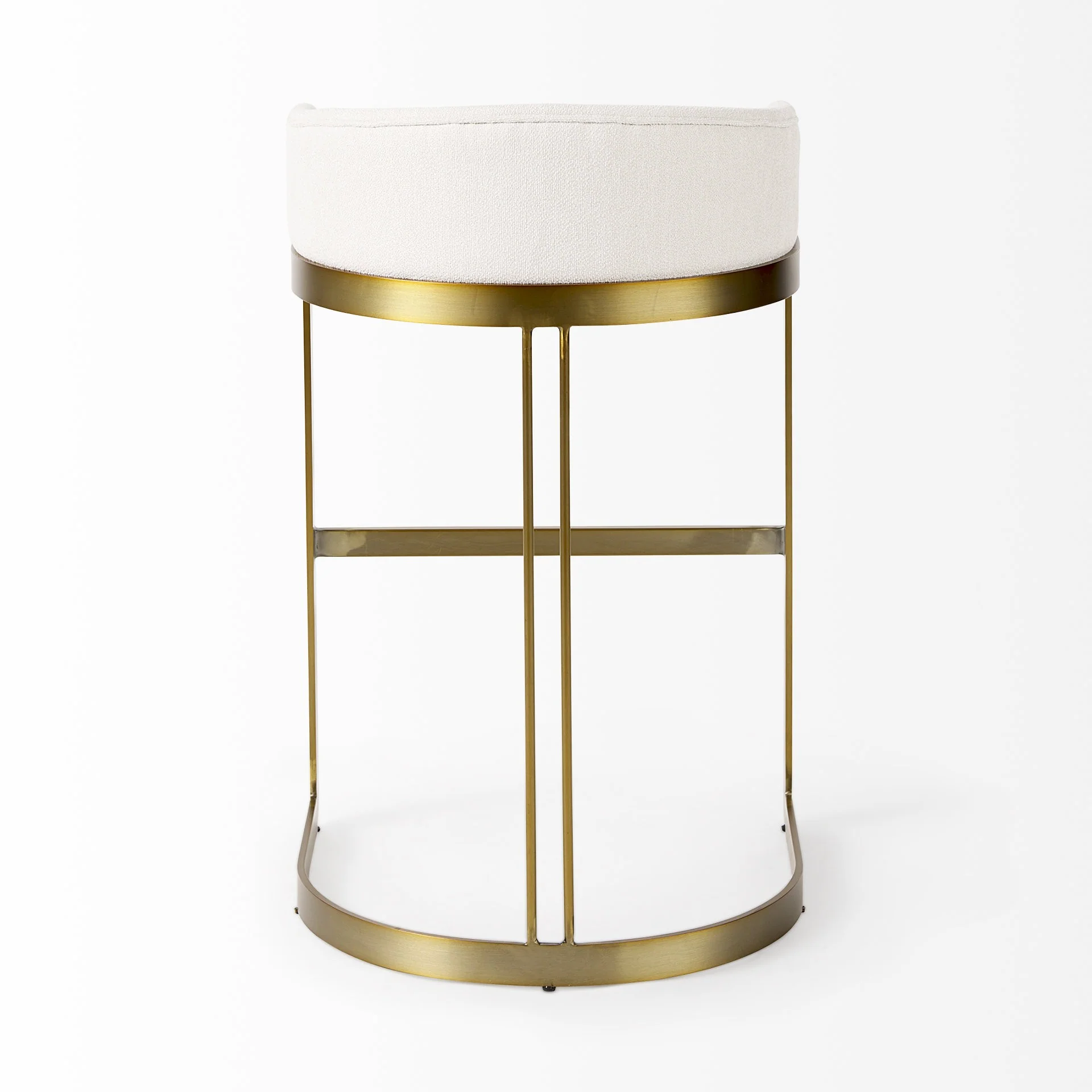 33" Off White And Gold Low Back Bar Stool By Homeroots - Image 4