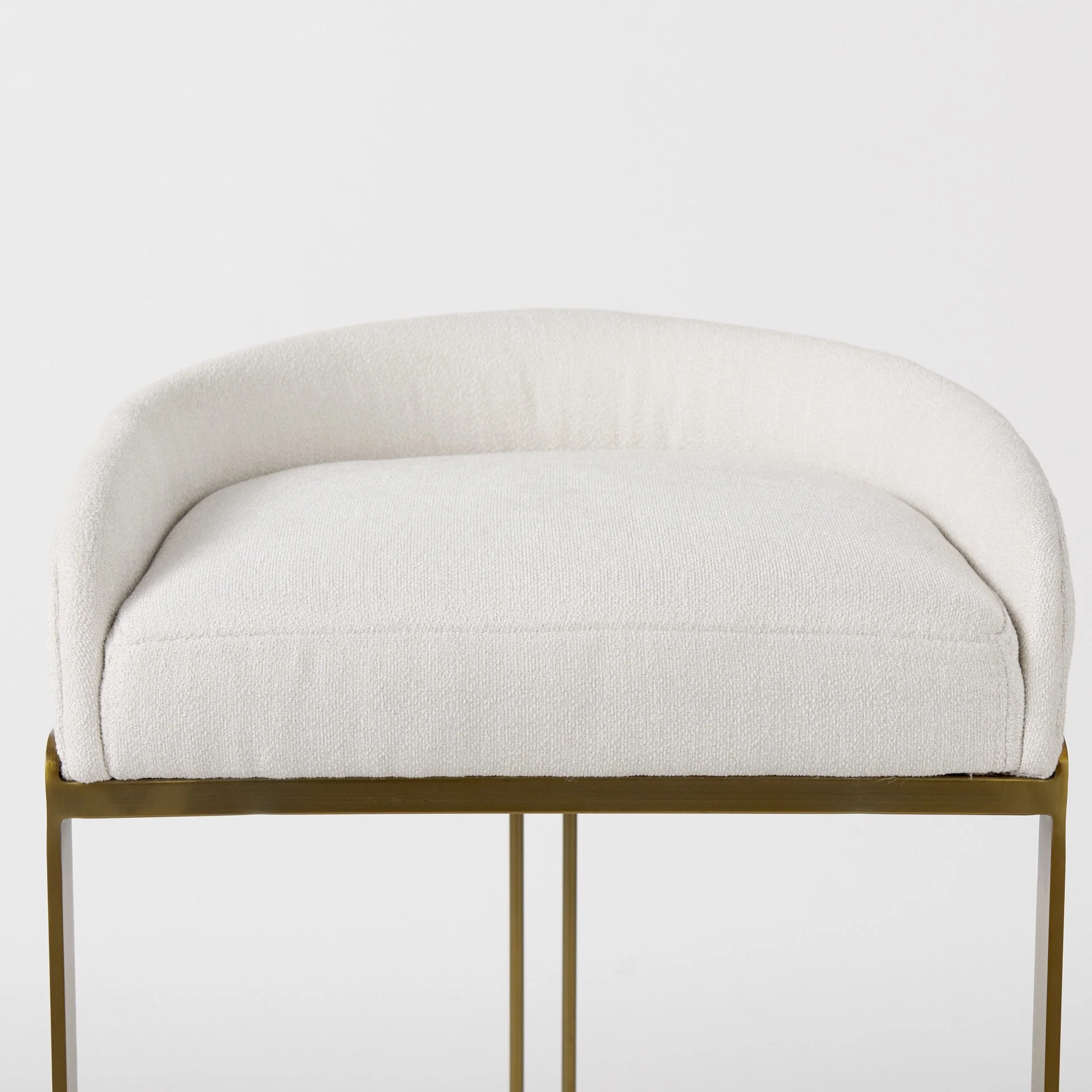 33" Off White And Gold Low Back Bar Stool By Homeroots - Image 6