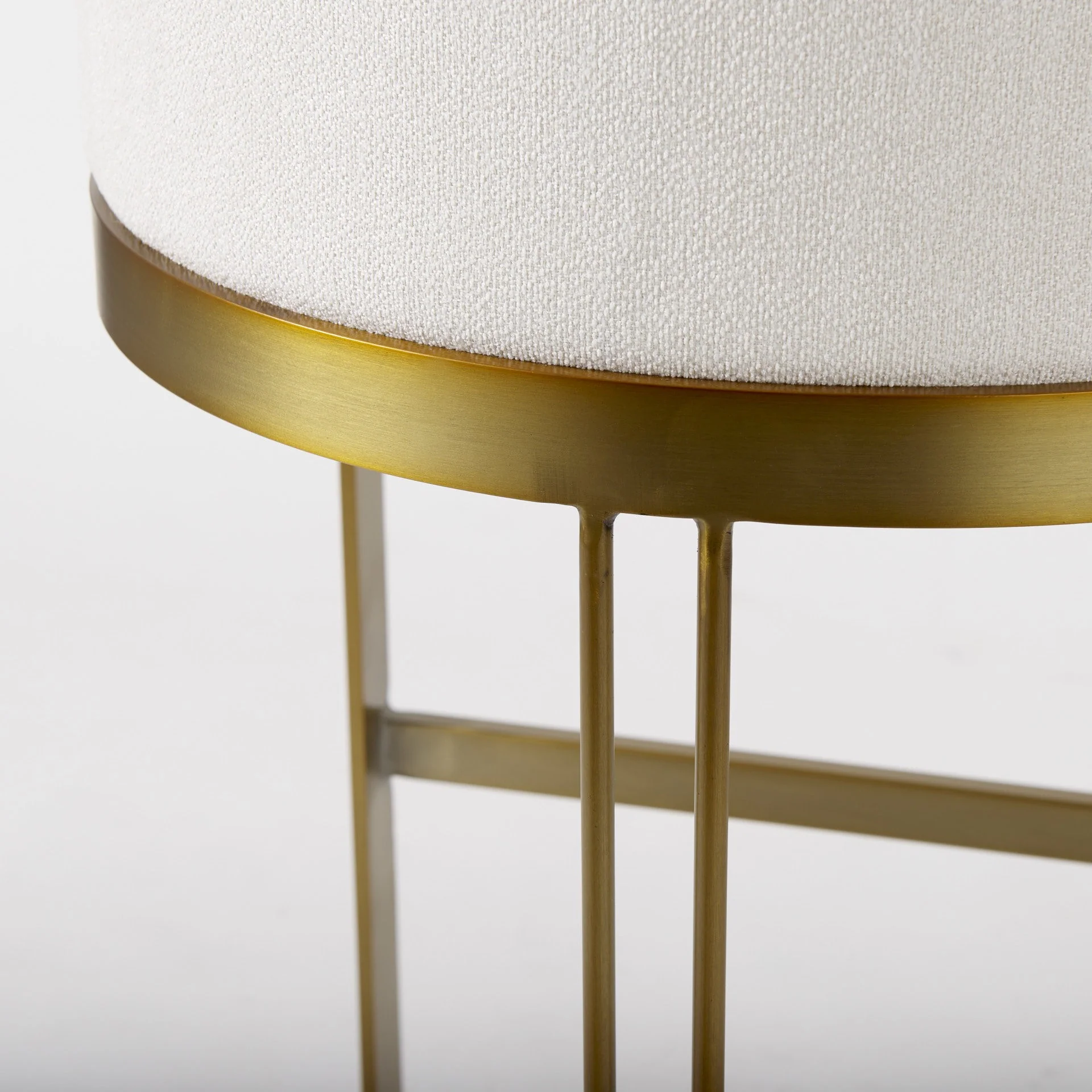 33" Off White And Gold Low Back Bar Stool By Homeroots - Image 9
