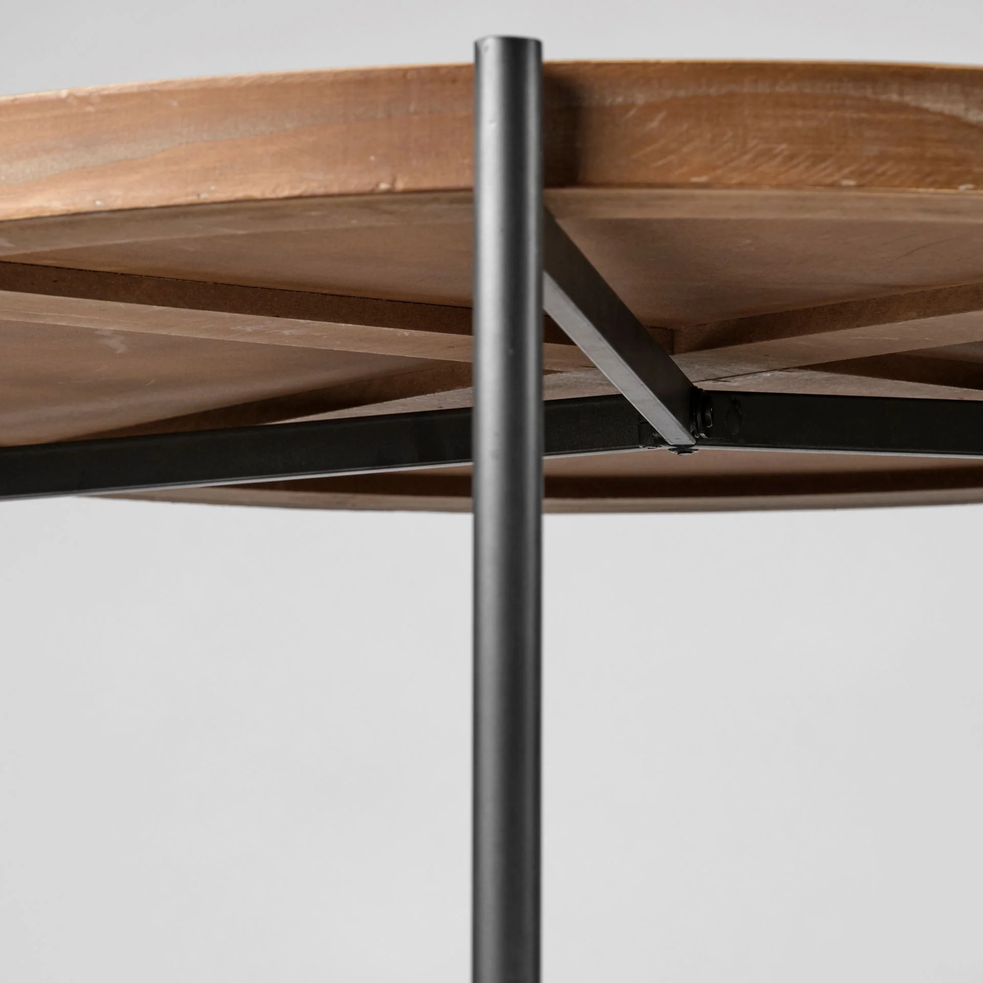 33' Round Black Wood and Metal Frame Two Tier Coffee Table By Homeroots - Image 5