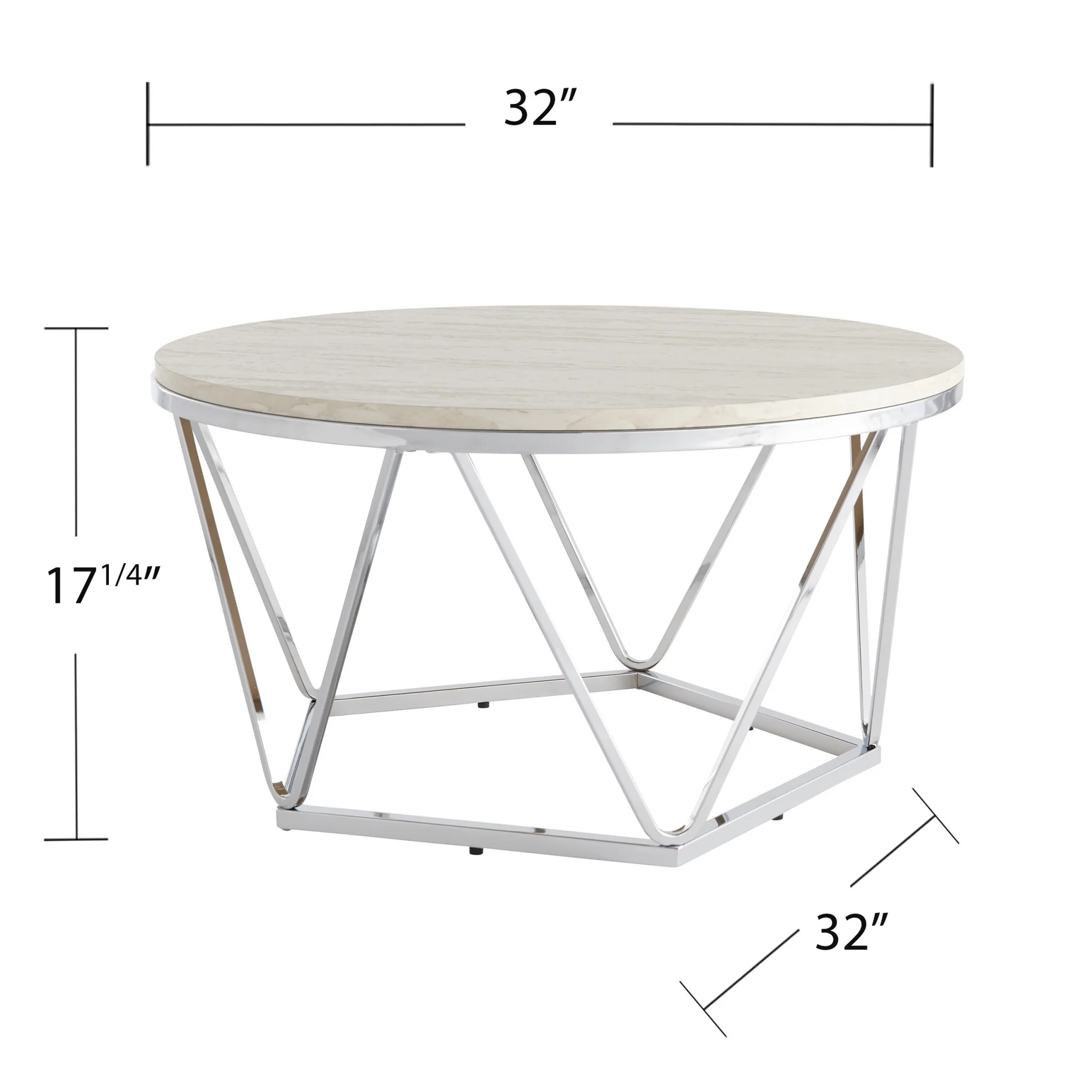 33" Silver Manufactured Wood And Metal Round Coffee Table By Homeroots - Image 6