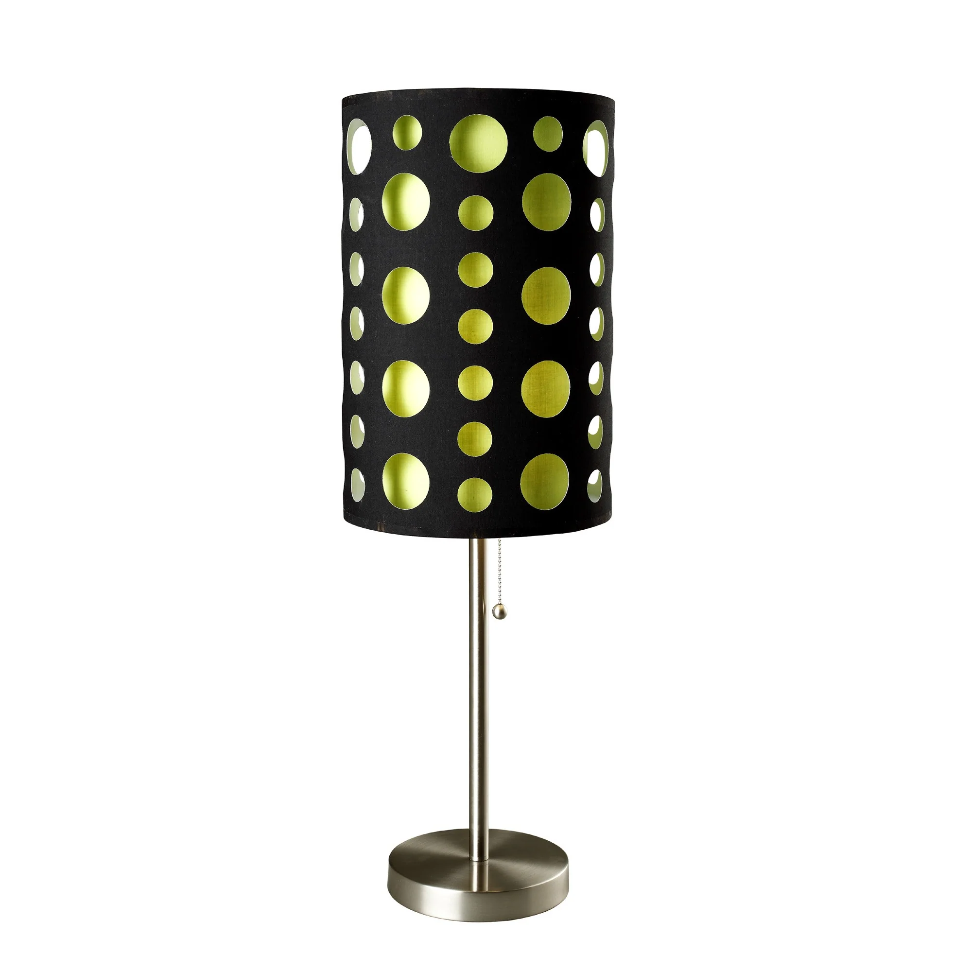 33" Silver Metal Mod Table Lamp With Black And Green Drum Shade By Homeroots - Image 2