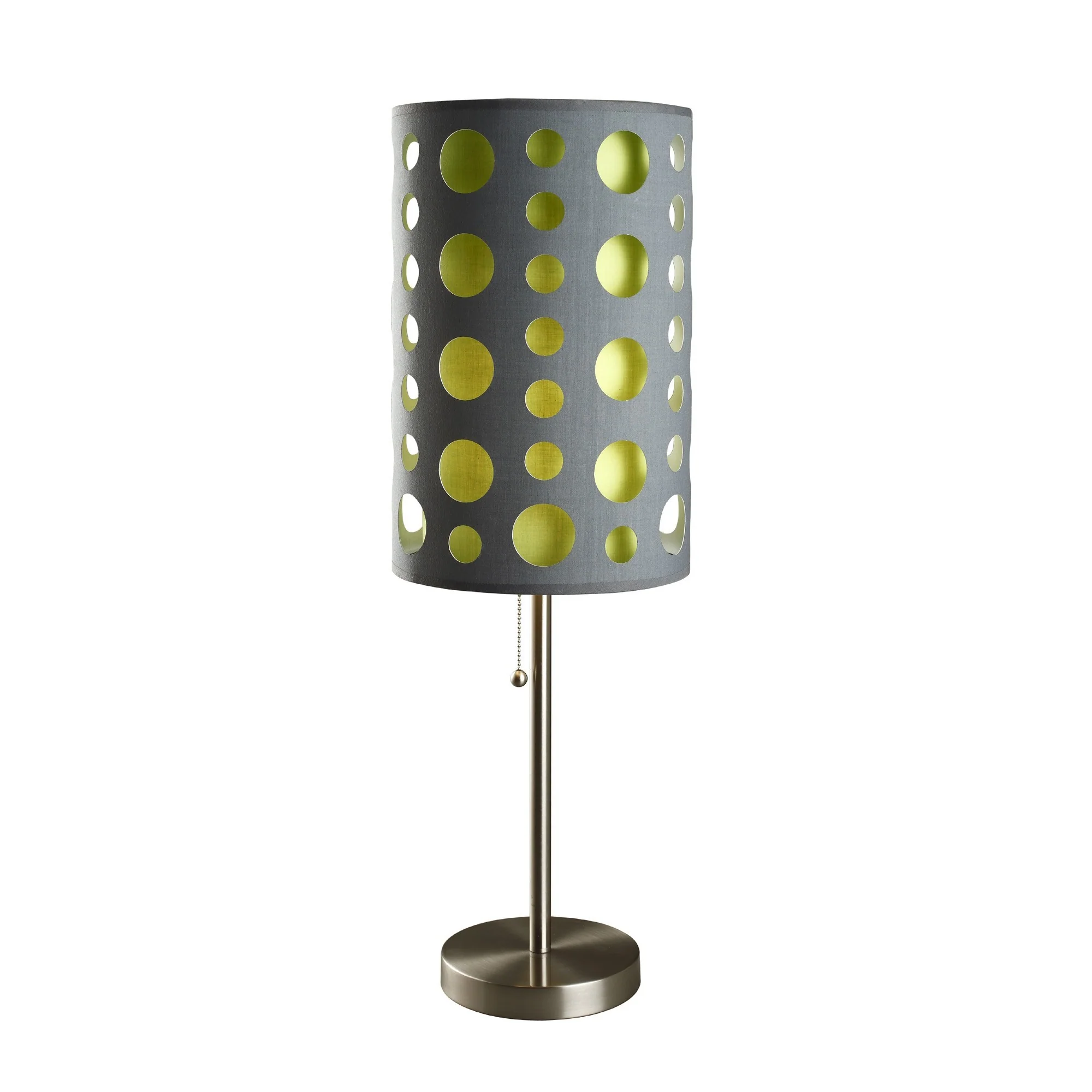 33" Silver Metal Mod Table Lamp With Black And Green Drum Shade By Homeroots - Image 20