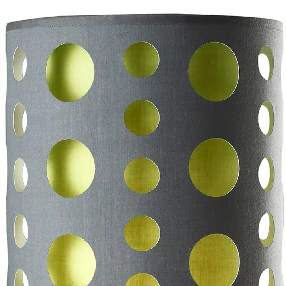 33" Silver Metal Mod Table Lamp With Black And Green Drum Shade By Homeroots - Image 21