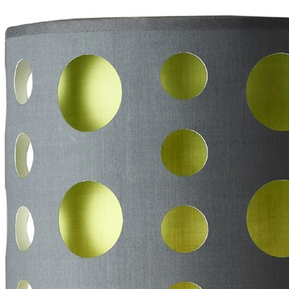 33" Silver Metal Mod Table Lamp With Black And Green Drum Shade By Homeroots - Image 22