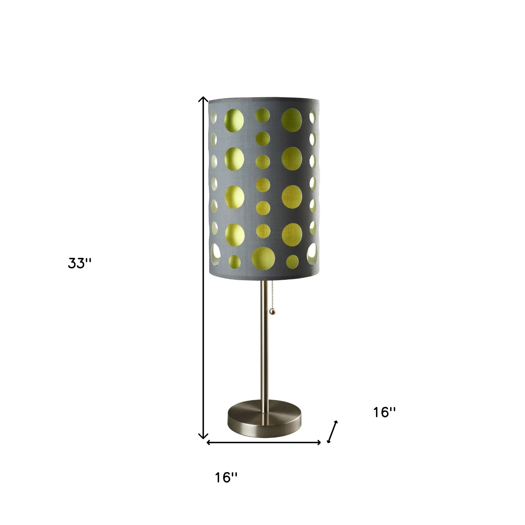 33" Silver Metal Mod Table Lamp With Black And Green Drum Shade By Homeroots - Image 24
