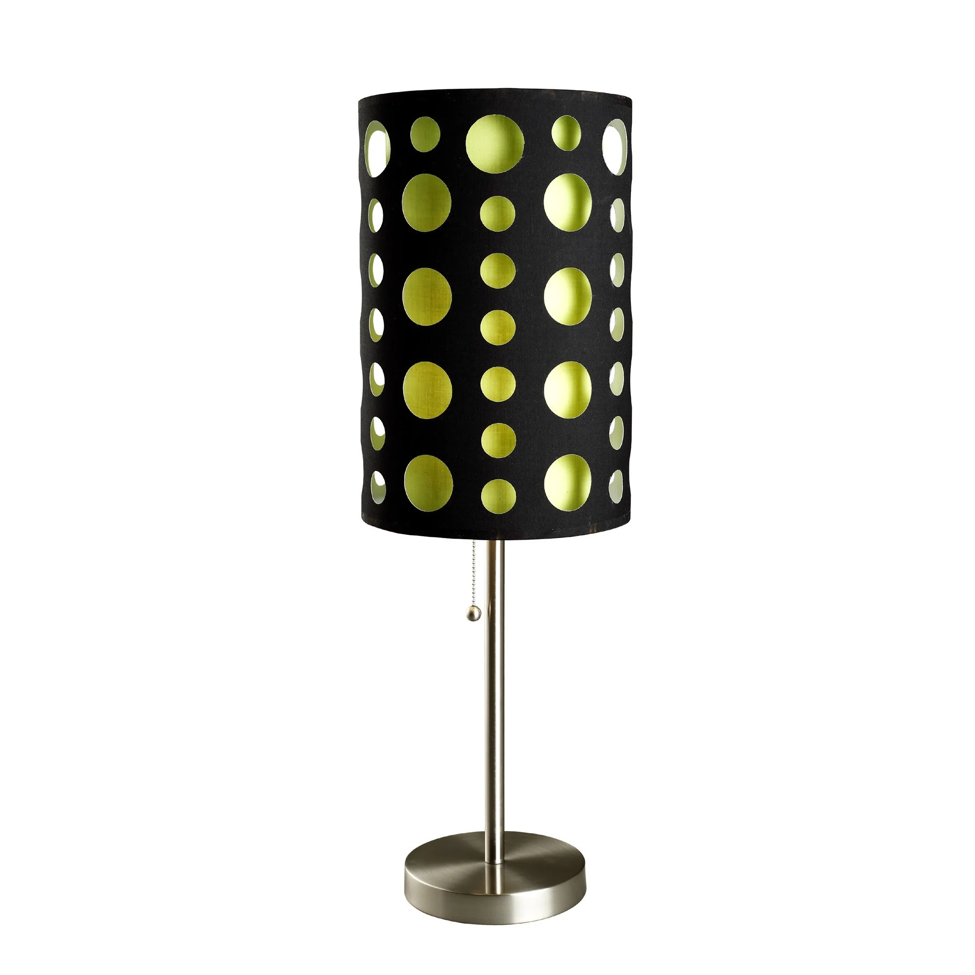 33" Silver Metal Mod Table Lamp With Black And Green Drum Shade By Homeroots - Image 3
