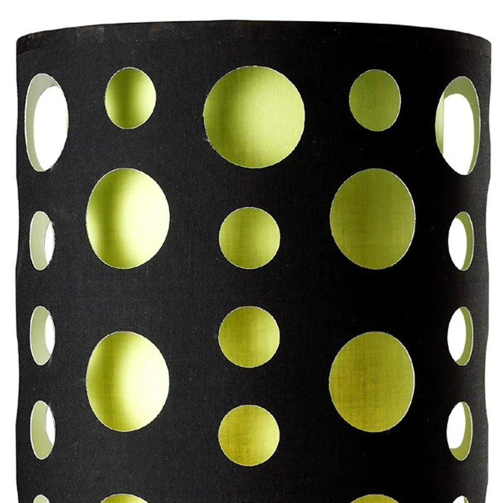33" Silver Metal Mod Table Lamp With Black And Green Drum Shade By Homeroots - Image 4