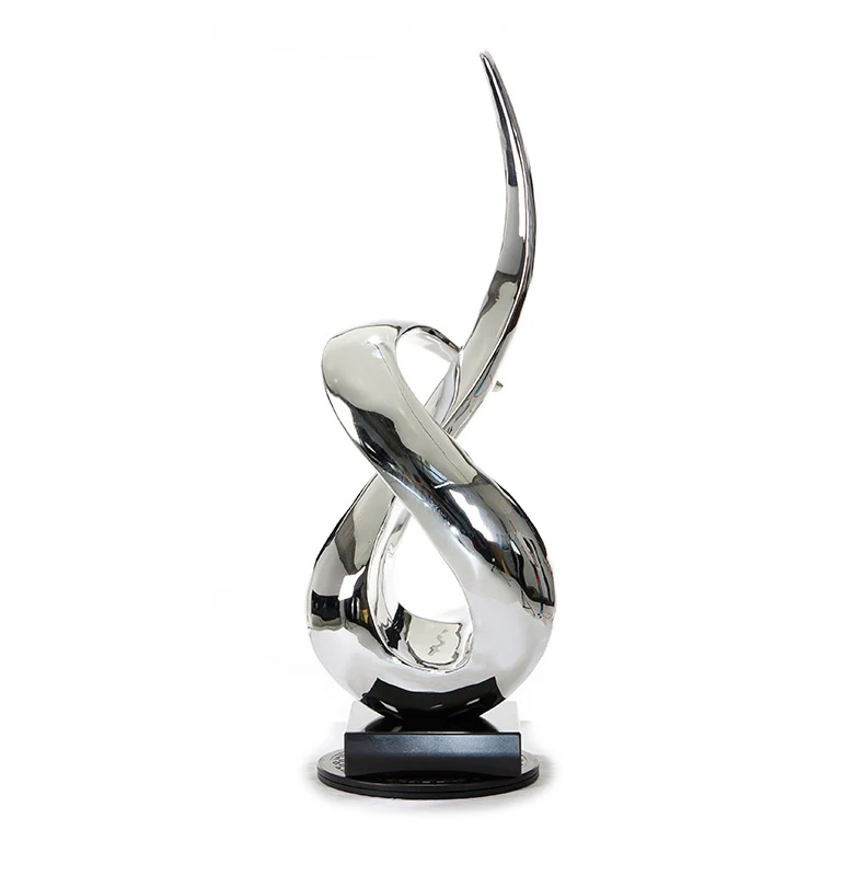 33" Silver Rotatory Sculpture By Homeroots - Image 3