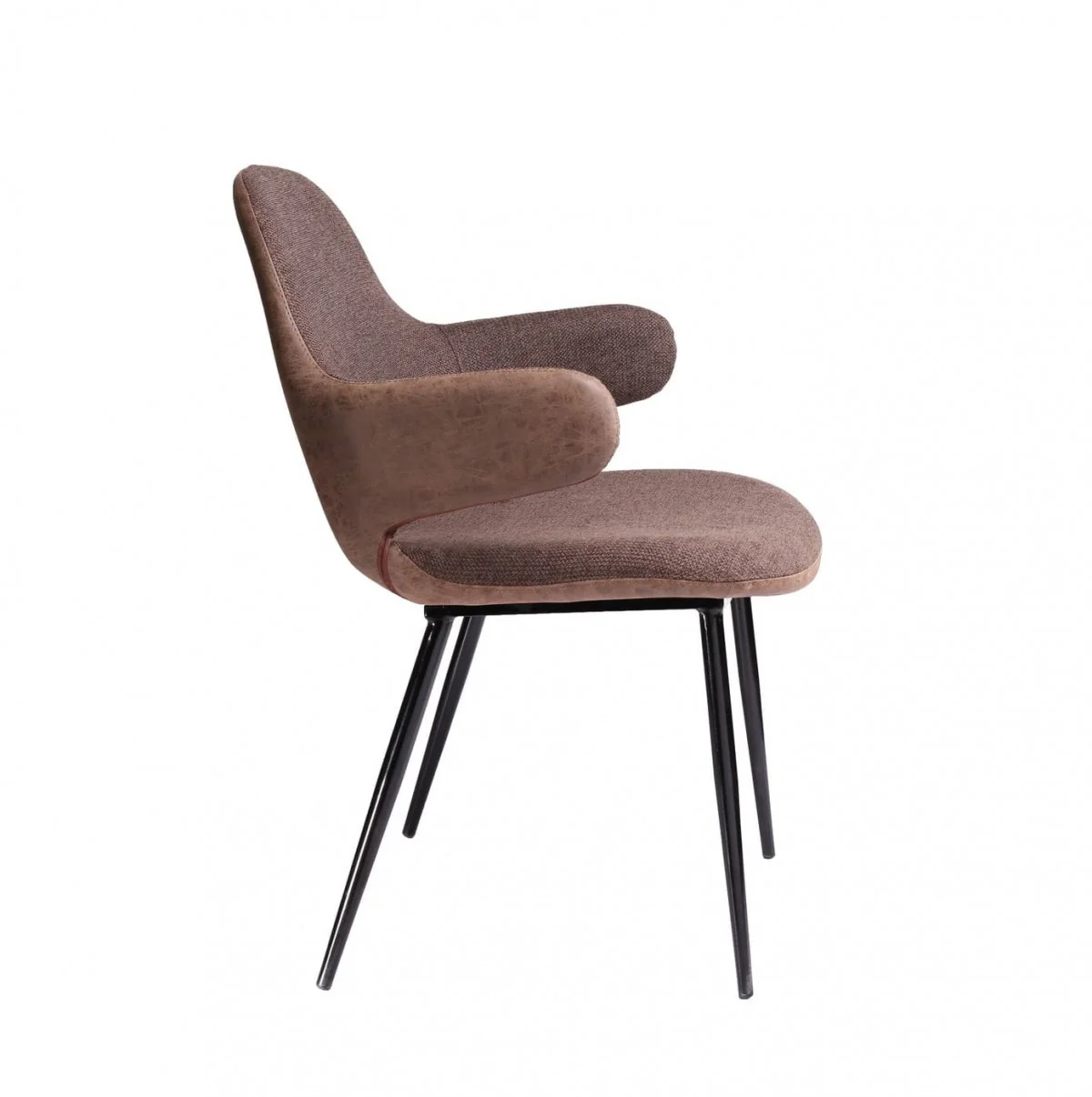 33" Stylish Brown Fabric and Faux Leather Accent Chair By Homeroots - Image 2