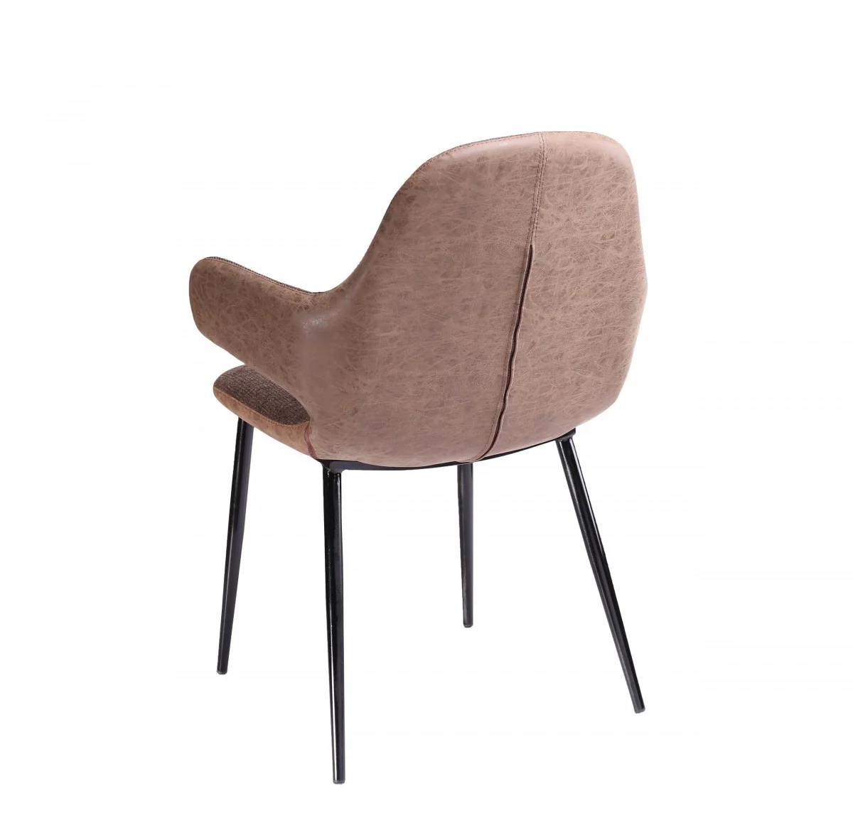 33" Stylish Brown Fabric and Faux Leather Accent Chair By Homeroots - Image 3