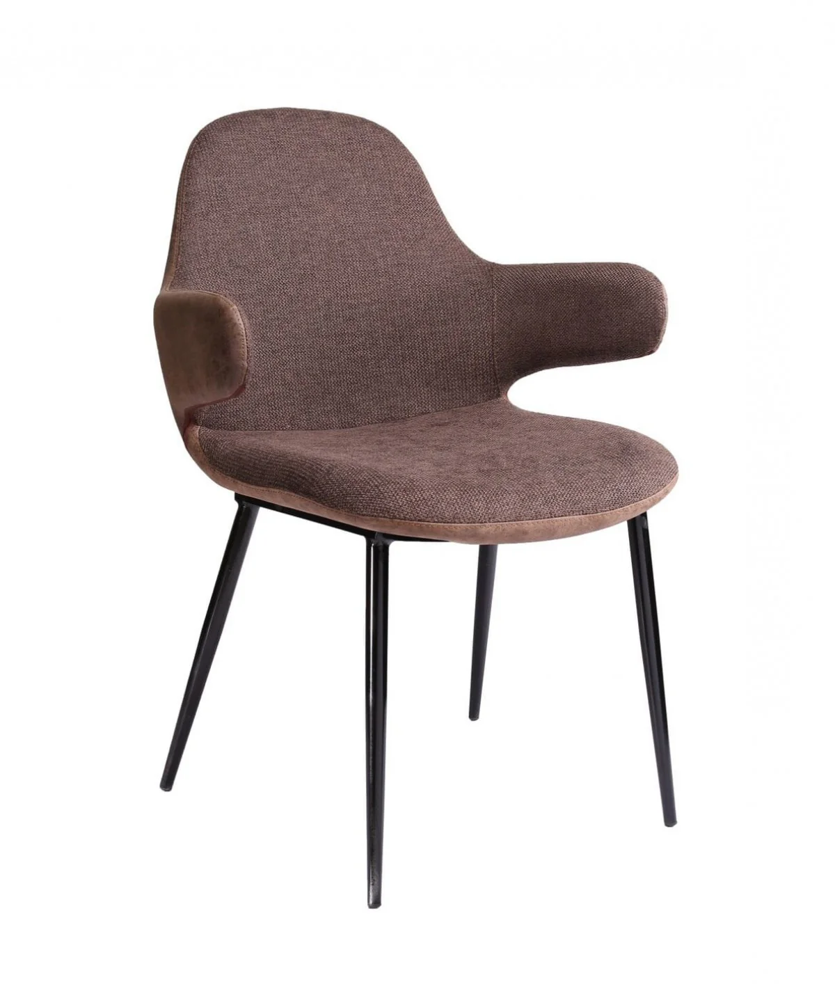 33" Stylish Brown Fabric and Faux Leather Accent Chair By Homeroots - Image 4