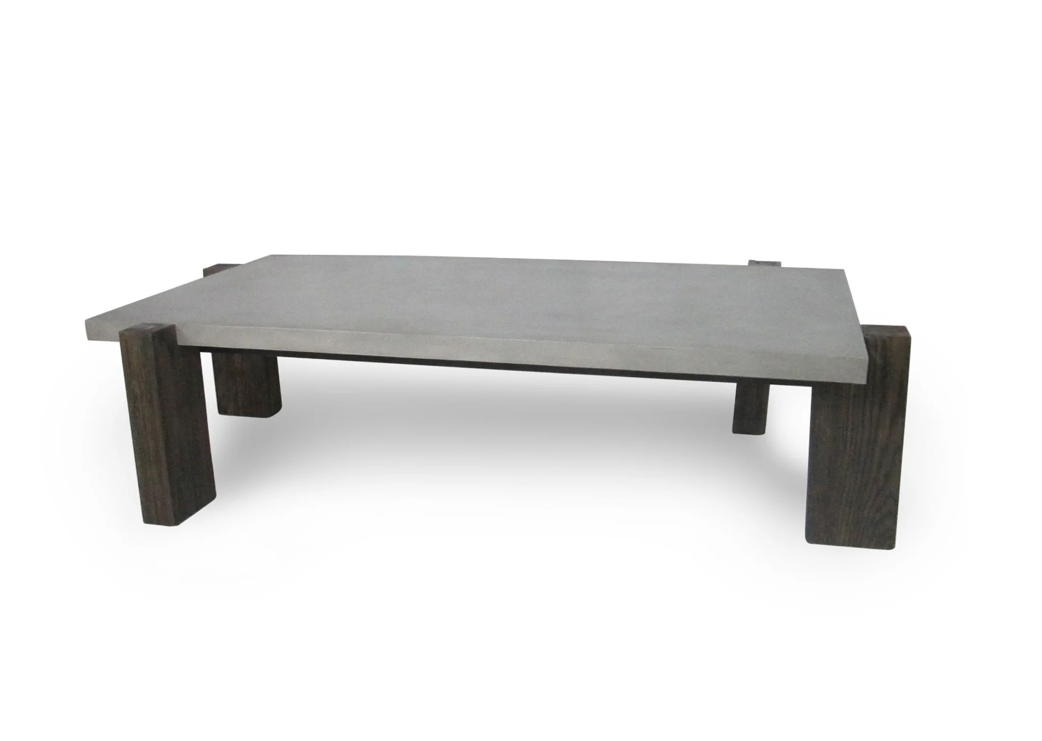 33" Walnut And Dark Grey Concrete Rectangular Coffee Table By Homeroots - Image 2