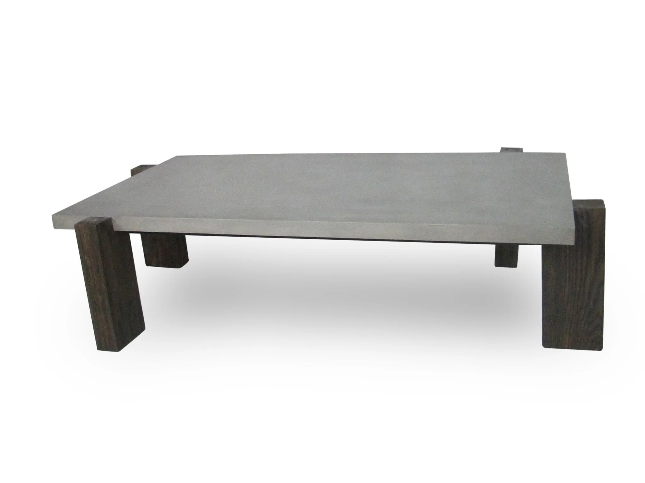 33" Walnut And Dark Grey Concrete Rectangular Coffee Table By Homeroots - Image 4