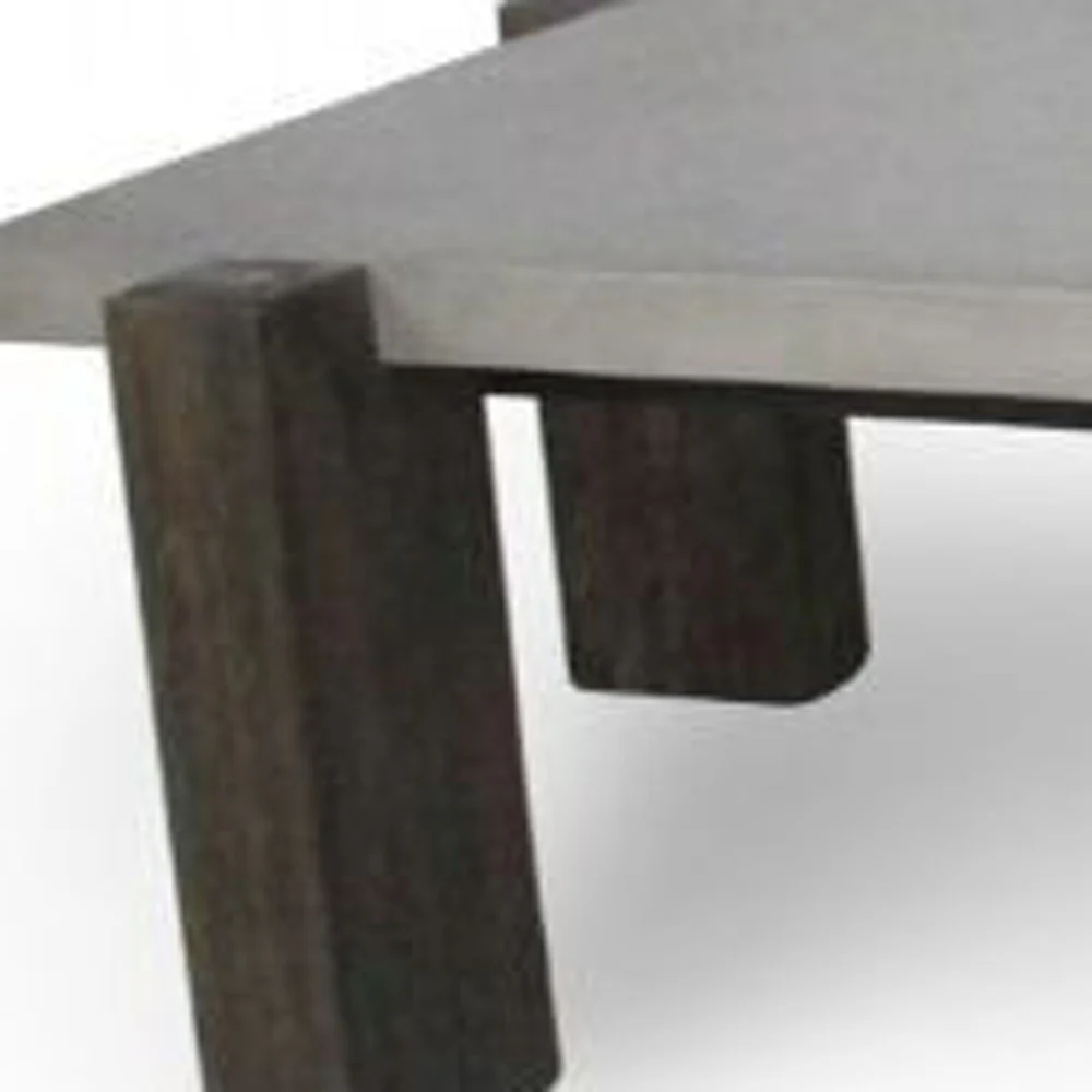 33" Walnut And Dark Grey Concrete Rectangular Coffee Table By Homeroots - Image 6