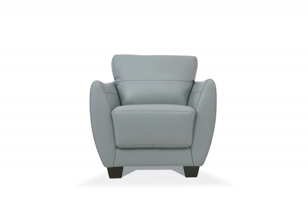 33" Watery Genuine Leather And Black Arm Chair By Homeroots - Image 2
