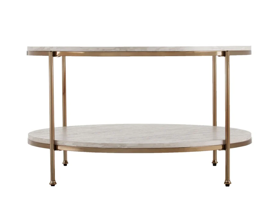 33" White Solid Manufactured Wood And Metal Square Coffee Table By Homeroots - Image 2