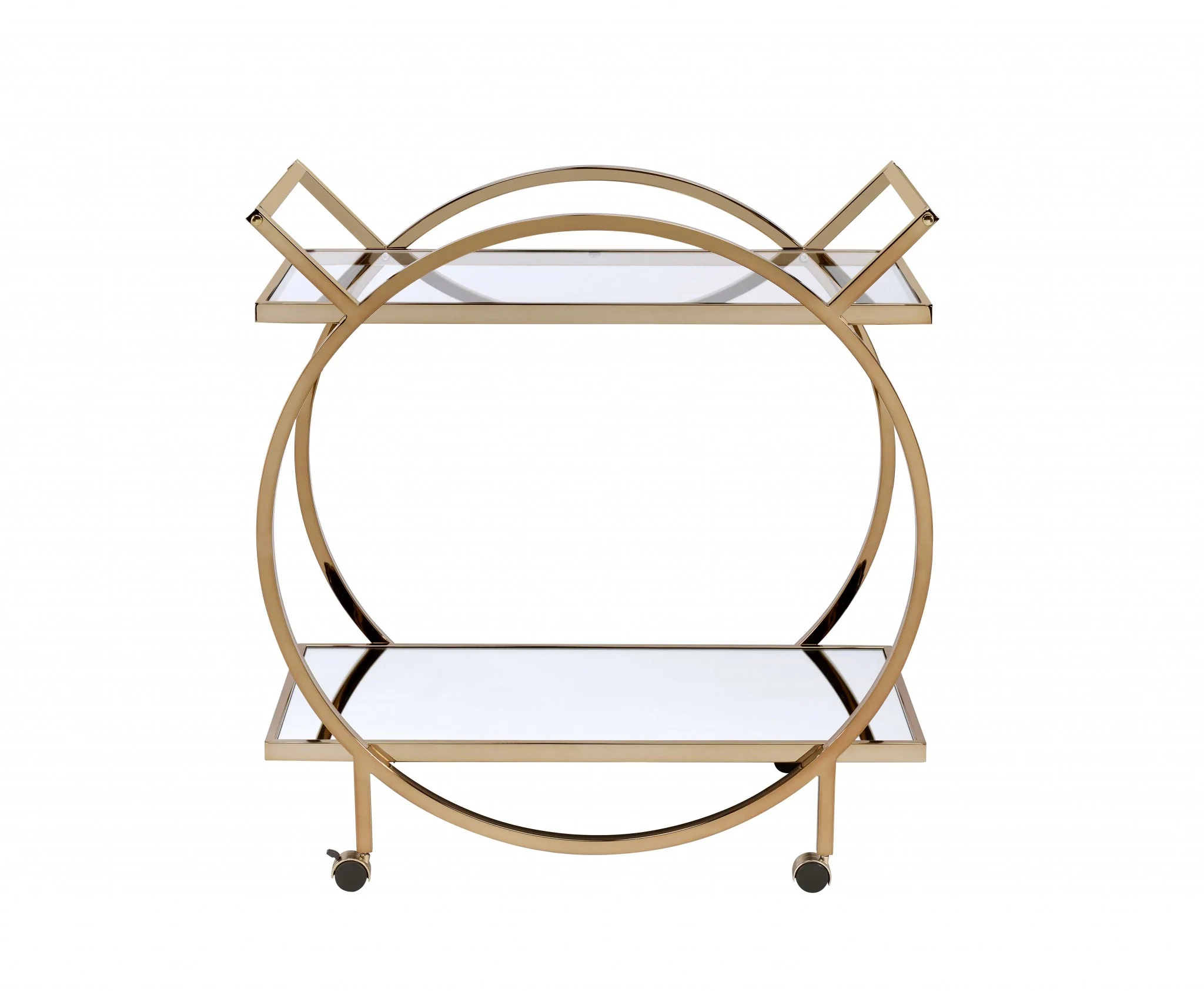 33' X 19' X 35' Champagne Metal Tube Serving Cart By Homeroots - Image 3