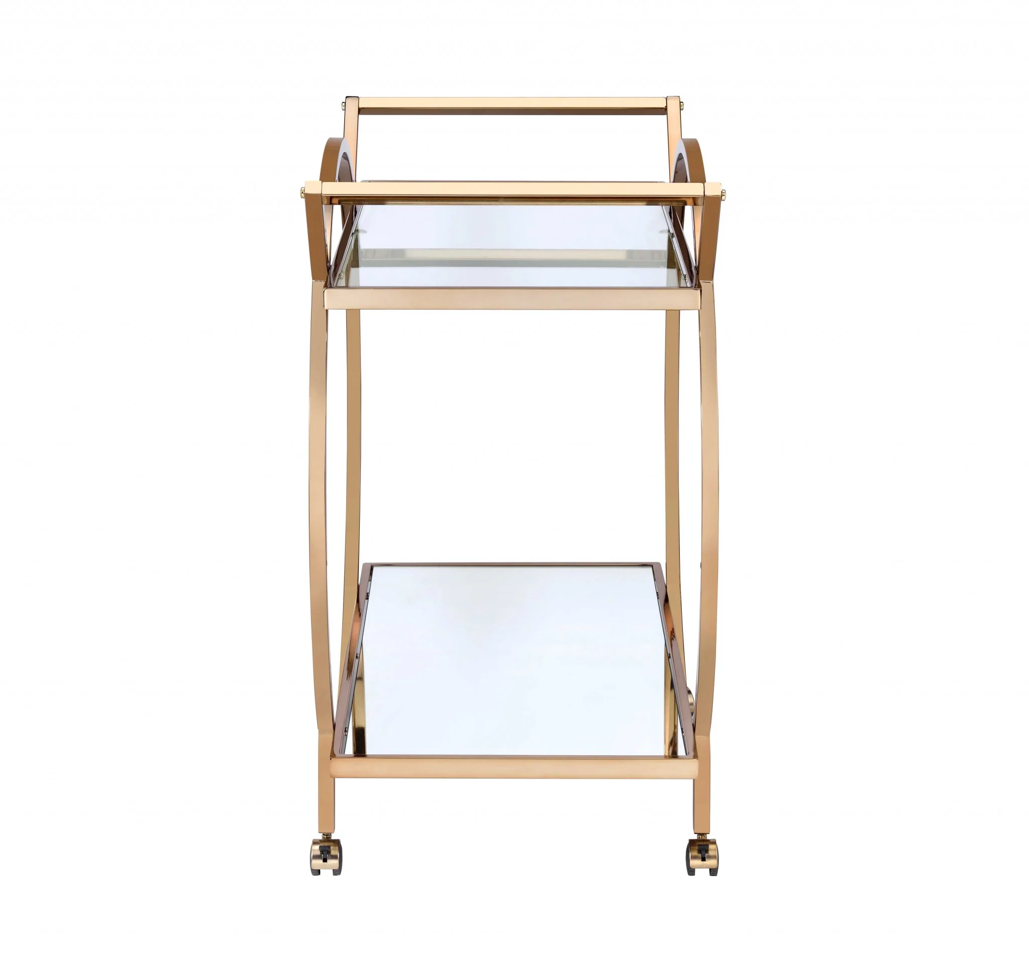 33' X 19' X 35' Champagne Metal Tube Serving Cart By Homeroots - Image 4