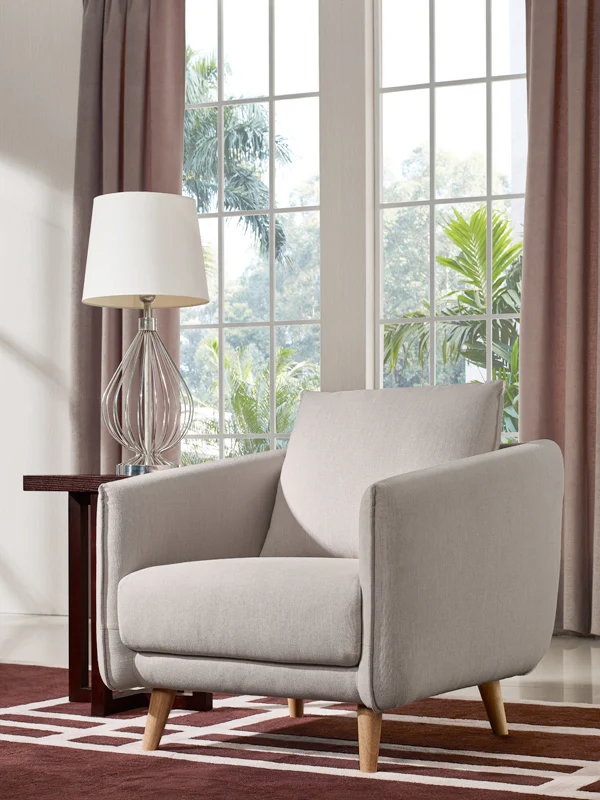 34' Beige Fabric Foam and Wood Sofa Set By Homeroots - Image 3