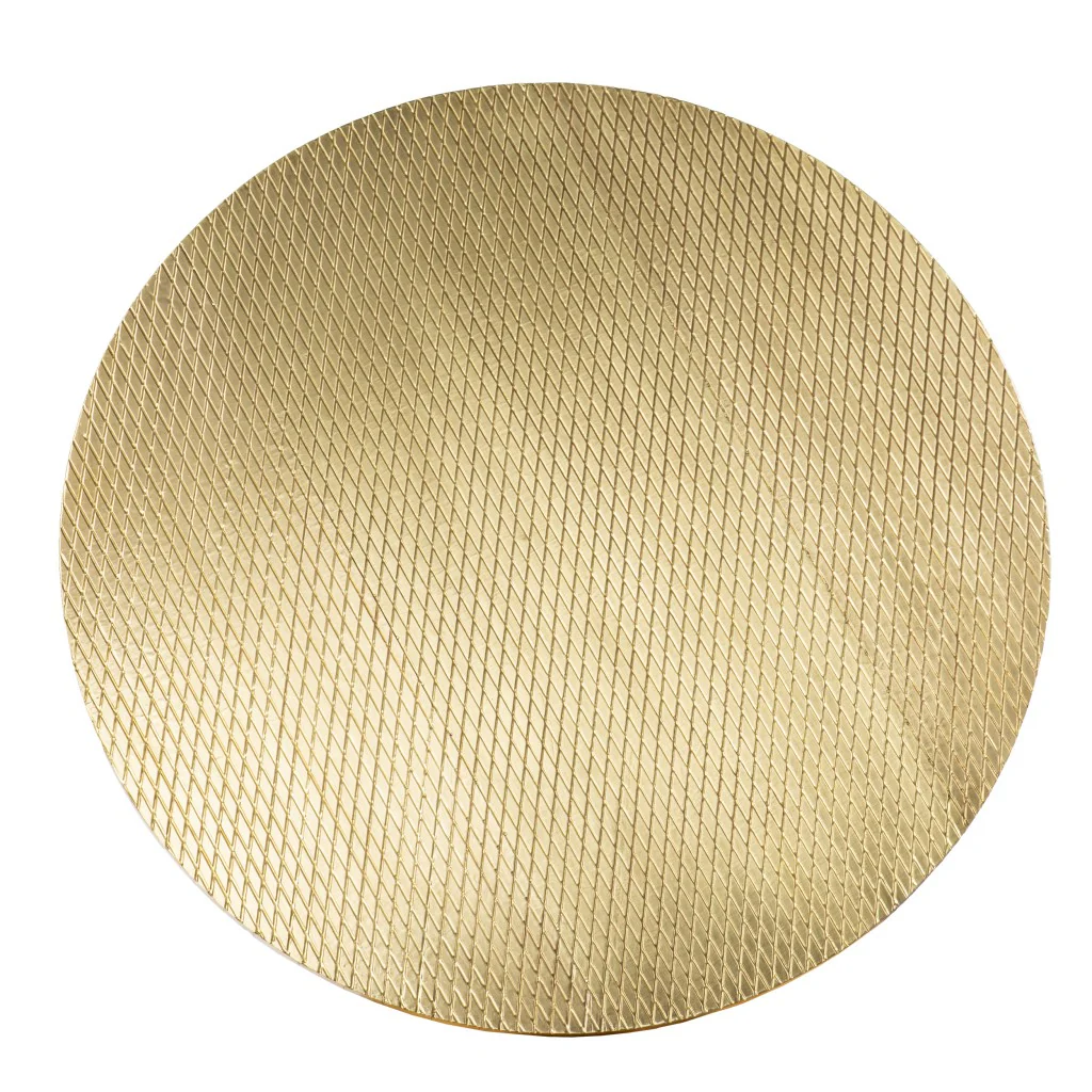 34" Black And Gold Embossed Metal Round Coffee Table By Homeroots - Image 5