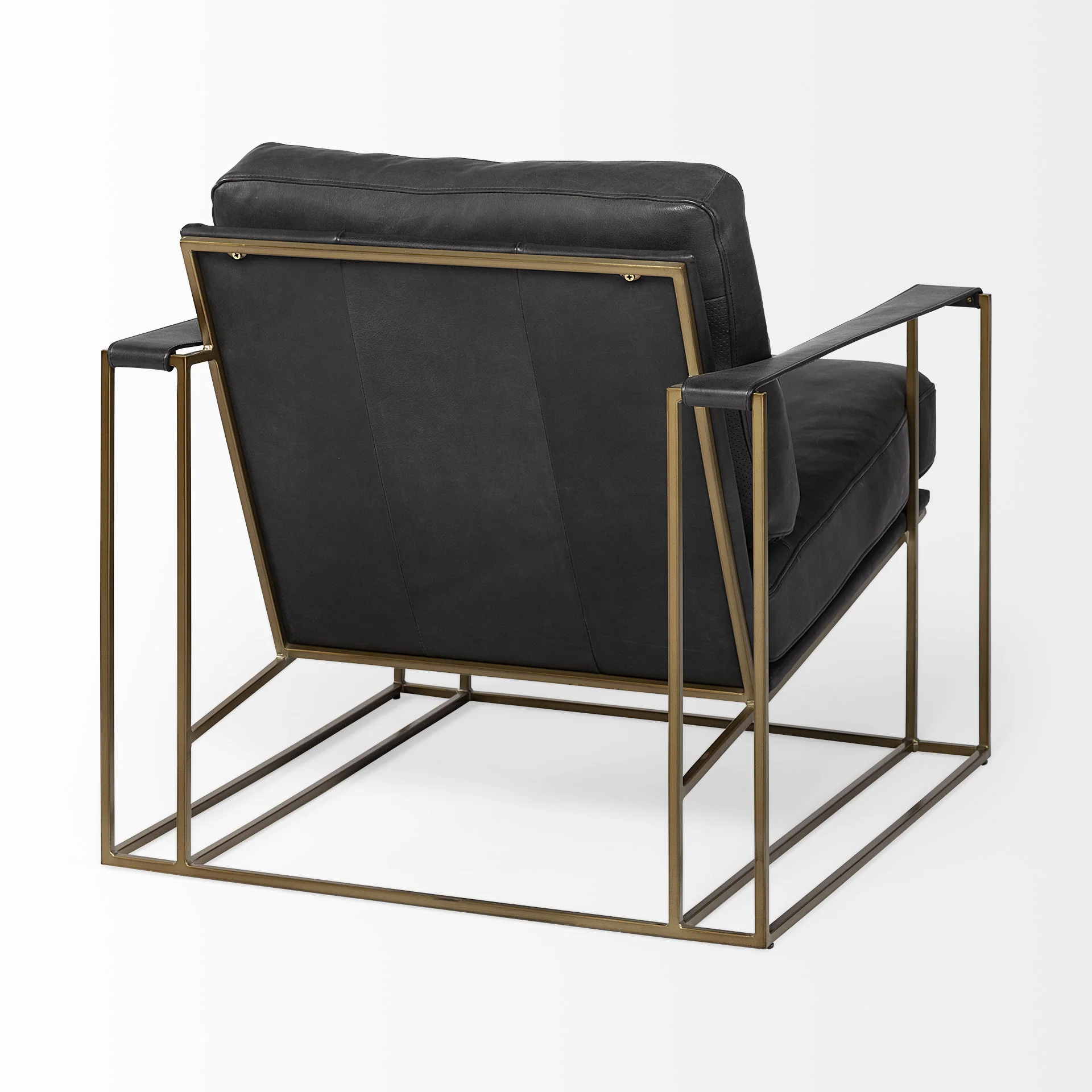 34" Black And Pearl Faux Leather Distressed Arm Chair By Homeroots - Image 5