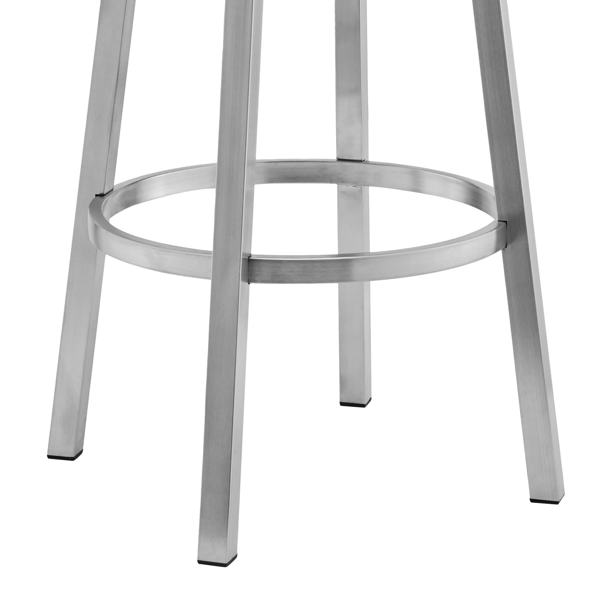 34" Black Faux Leather And Silver Swivel Low Back Counter Height Bar Chair By Homeroots - Image 8