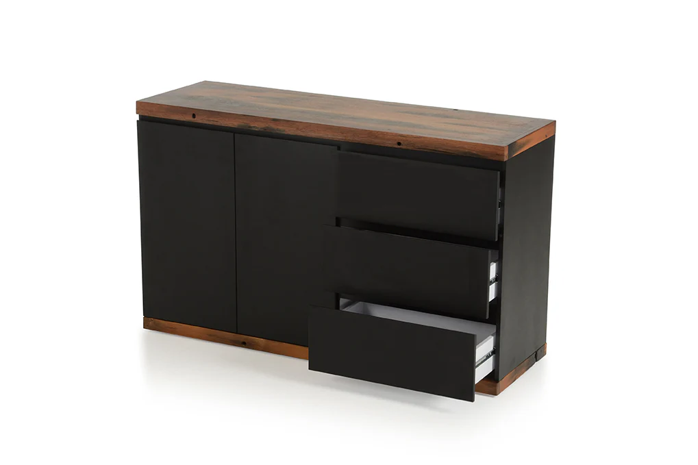 34' Black Mdf And Ship Wood Buffet By Homeroots - Image 3
