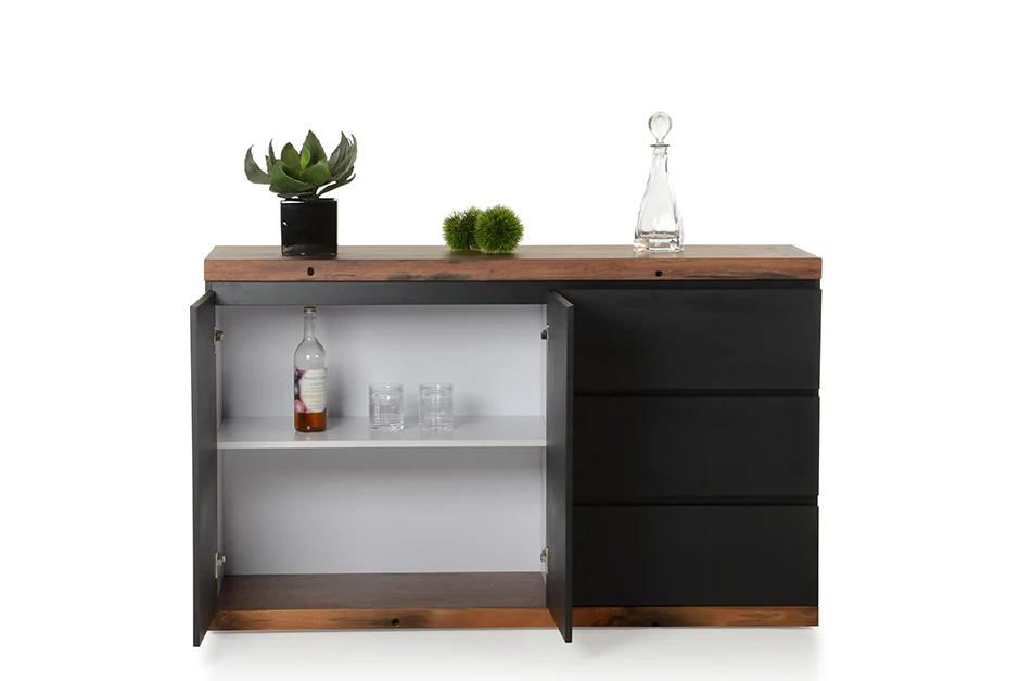 34' Black Mdf And Ship Wood Buffet By Homeroots - Image 4