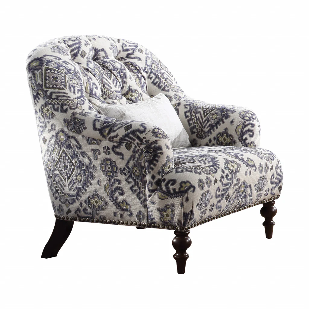 34" Black Tufted Arm Chair By Homeroots - Image 2
