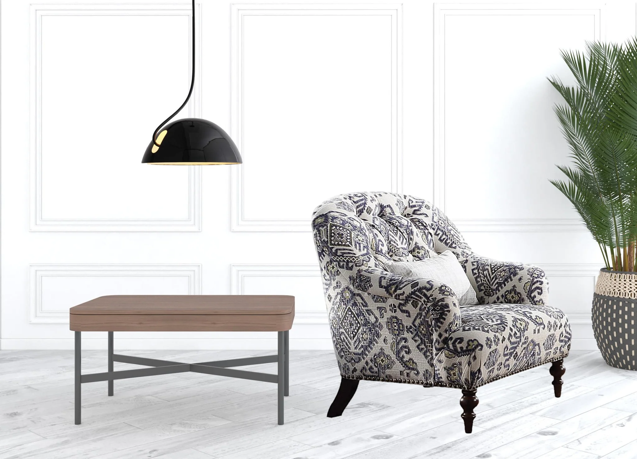 34" Black Tufted Arm Chair By Homeroots - Image 3