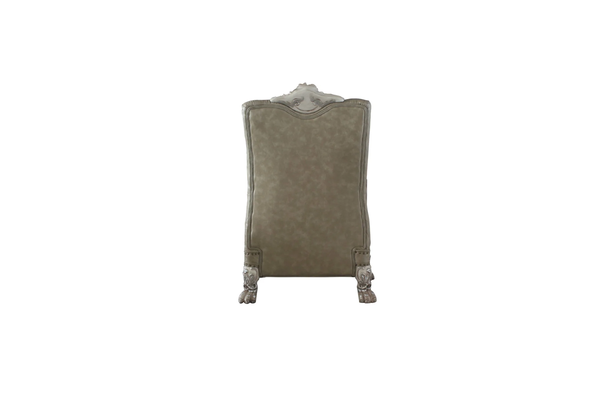 34" Bone Faux Leather Arm Chair By Homeroots - Image 4