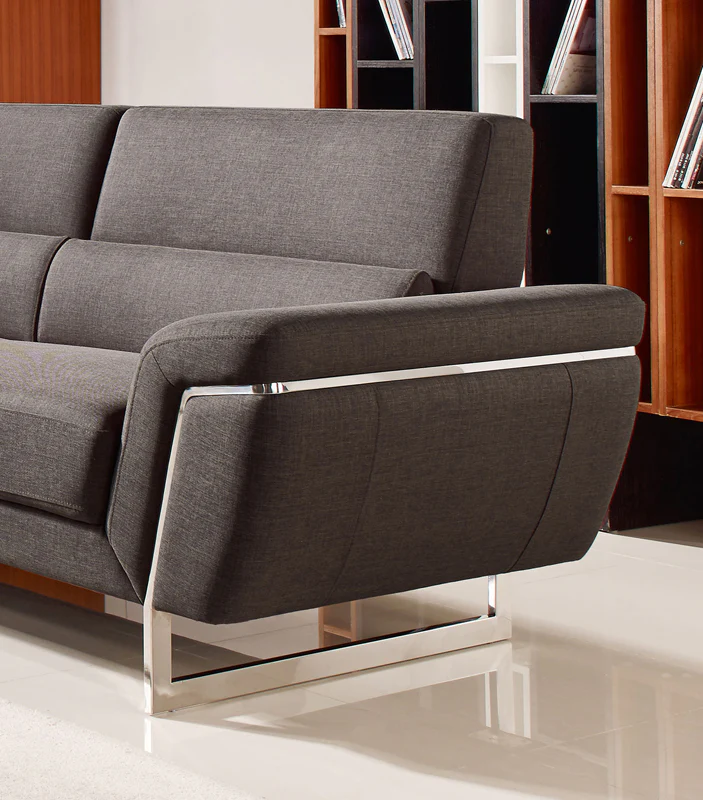 34' Brown Fabric Foam Wood and Steel Sectional Sofa By Homeroots - Image 3