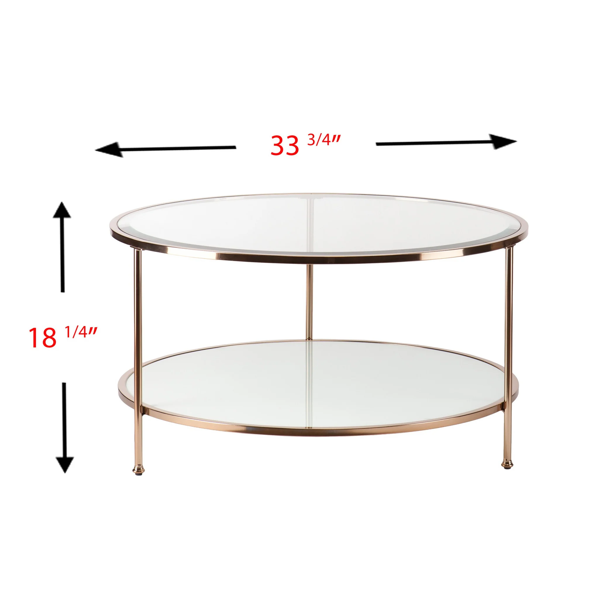 34" Gold Glass And Metal Round Coffee Table By Homeroots - Image 3