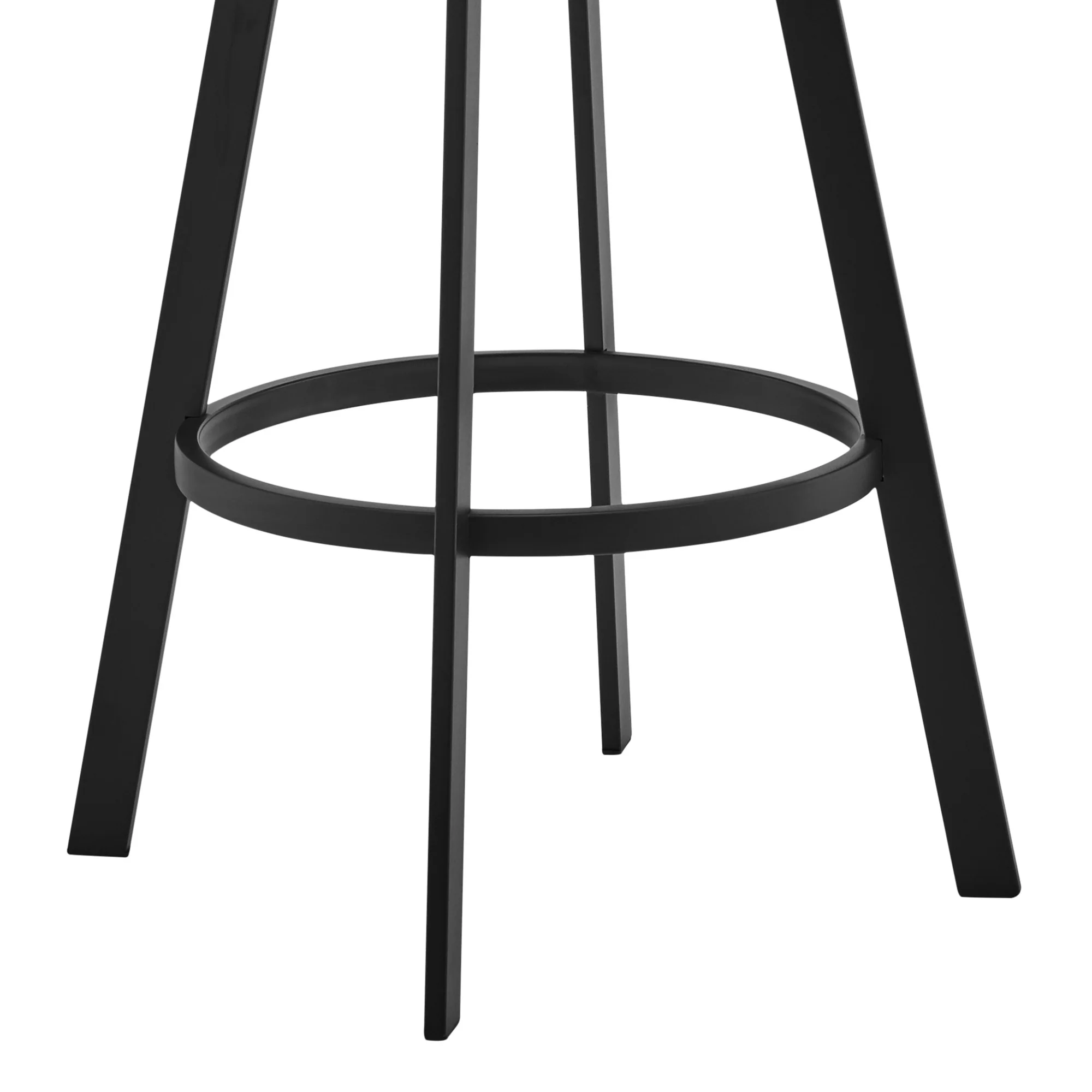 34" Gray And Black Faux Leather And Iron Swivel Low Back Counter Height Bar Chair With Footrest By Homeroots - Image 8