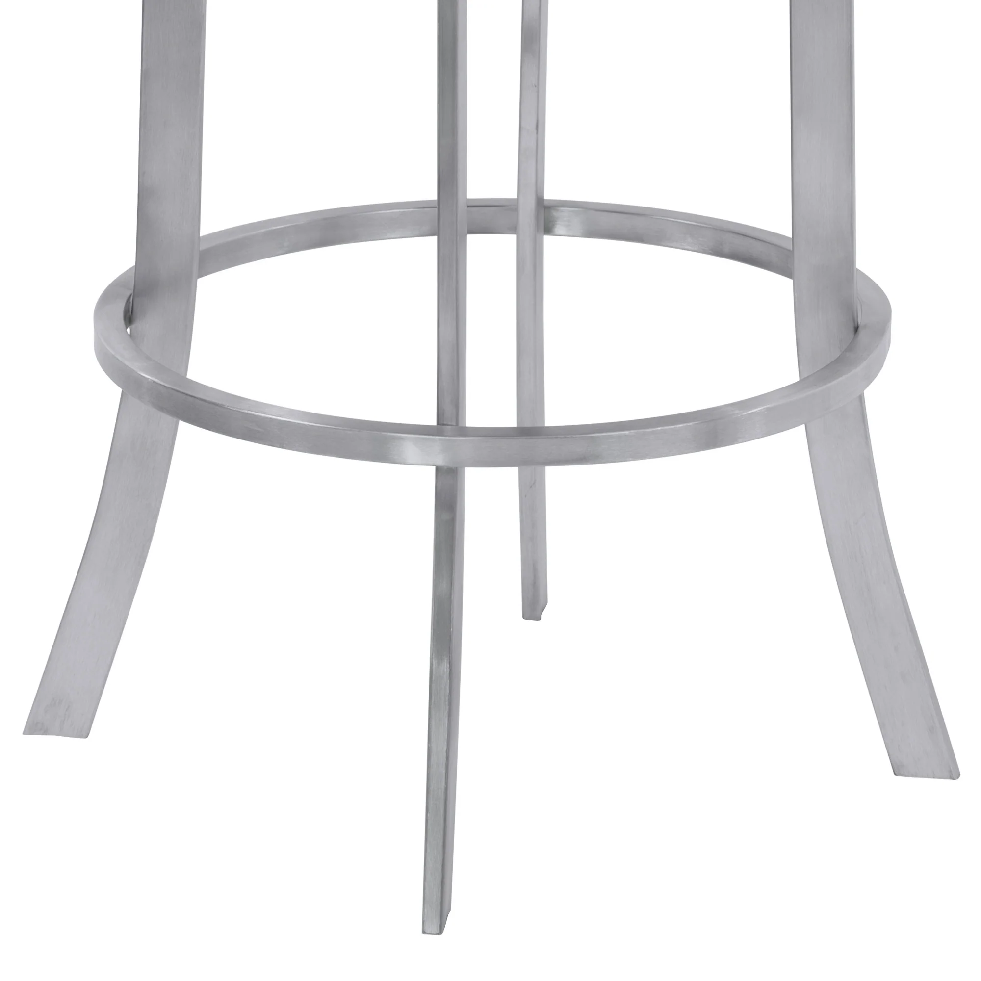 34" Gray And Silver Faux Leather Swivel Low Back Counter Height Bar Chair With Footrest By Homeroots - Image 8