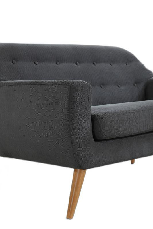 34" Grey Fabric Foam and Wood Sofa Set By Homeroots - Image 6