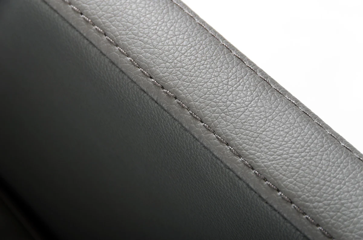 34' Grey Leatherette And Metal Dining Chair By Homeroots - Image 3